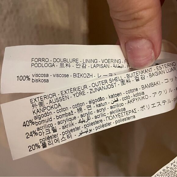 Zara Oversized Textured Wool Blend Coat Jacket w Pockets in Oyster White Small - Picture 9 of 10